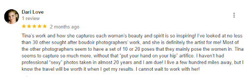 Boudoir photography - user review.